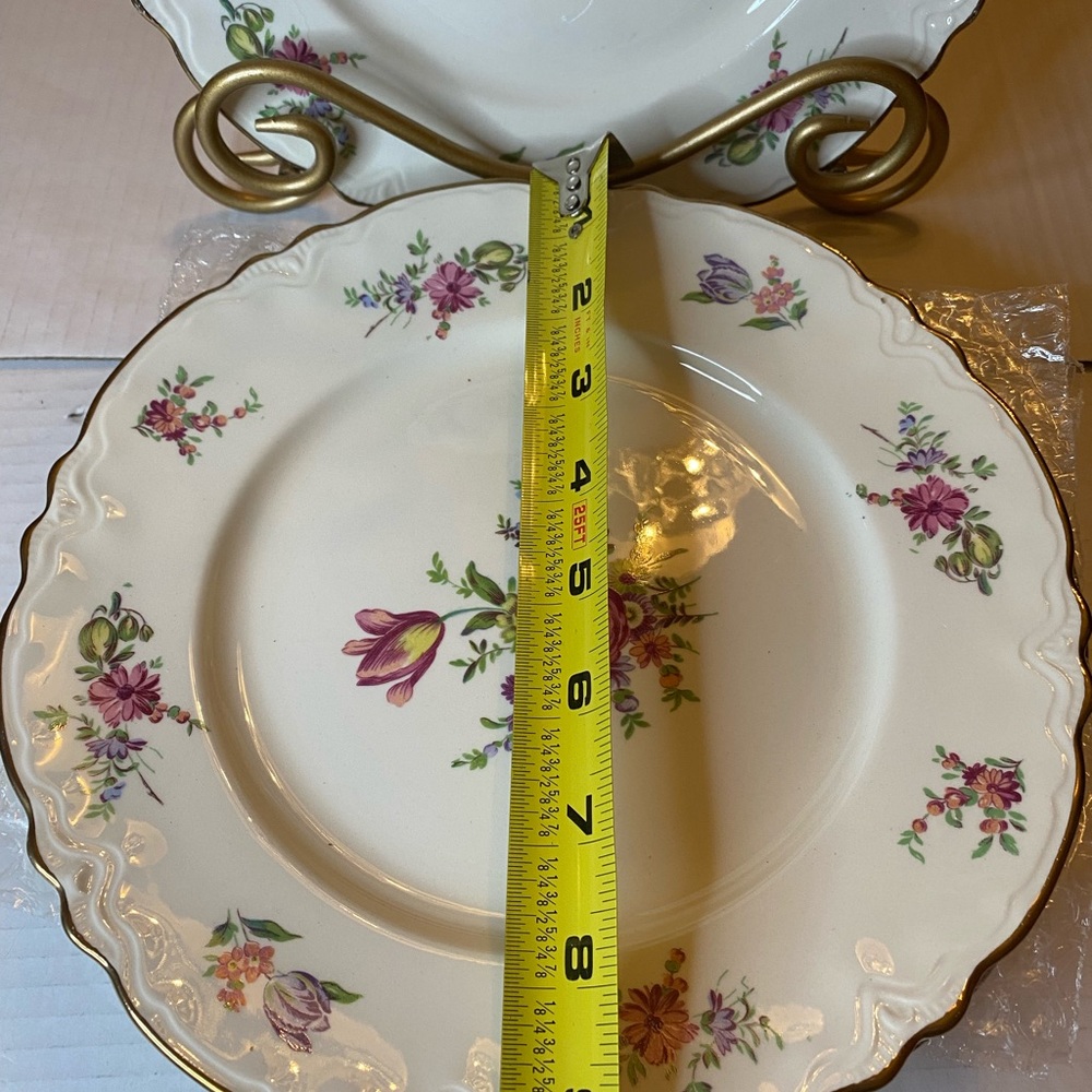 Set Of 7 VTG Homer Laughlin Household Institute Priscilla Pattern Dunner Plates - Picture 3 of 5